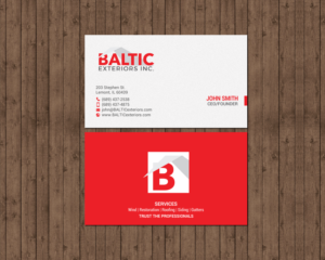 Business Card Design by chandrayaan.creative for Baltic Exteriors | Design: #17584983