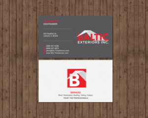 Business Card Design by chandrayaan.creative for Baltic Exteriors | Design: #17587005