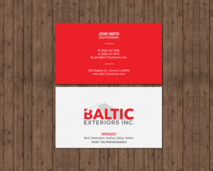 Business Card Design by chandrayaan.creative for Baltic Exteriors | Design: #17587035