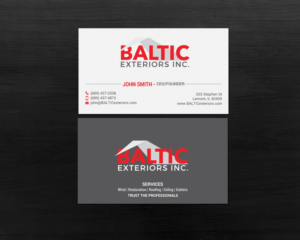 Business Card Design by chandrayaan.creative for Baltic Exteriors | Design: #17604840