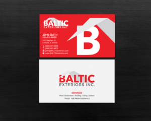 Business Card Design by chandrayaan.creative for Baltic Exteriors | Design: #17604842
