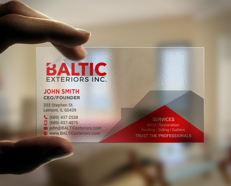 Business Card Design by chandrayaan.creative for Baltic Exteriors | Design #17604889