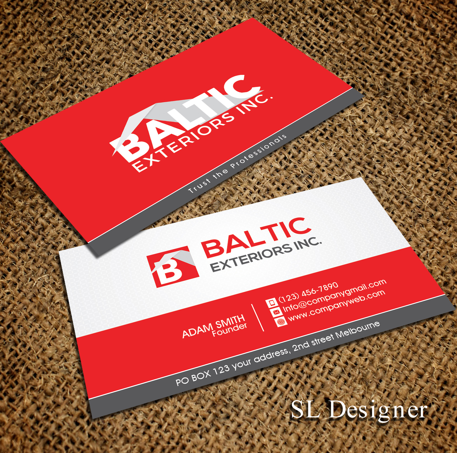 Business Card Design by SL Designer for Baltic Exteriors | Design #17574837