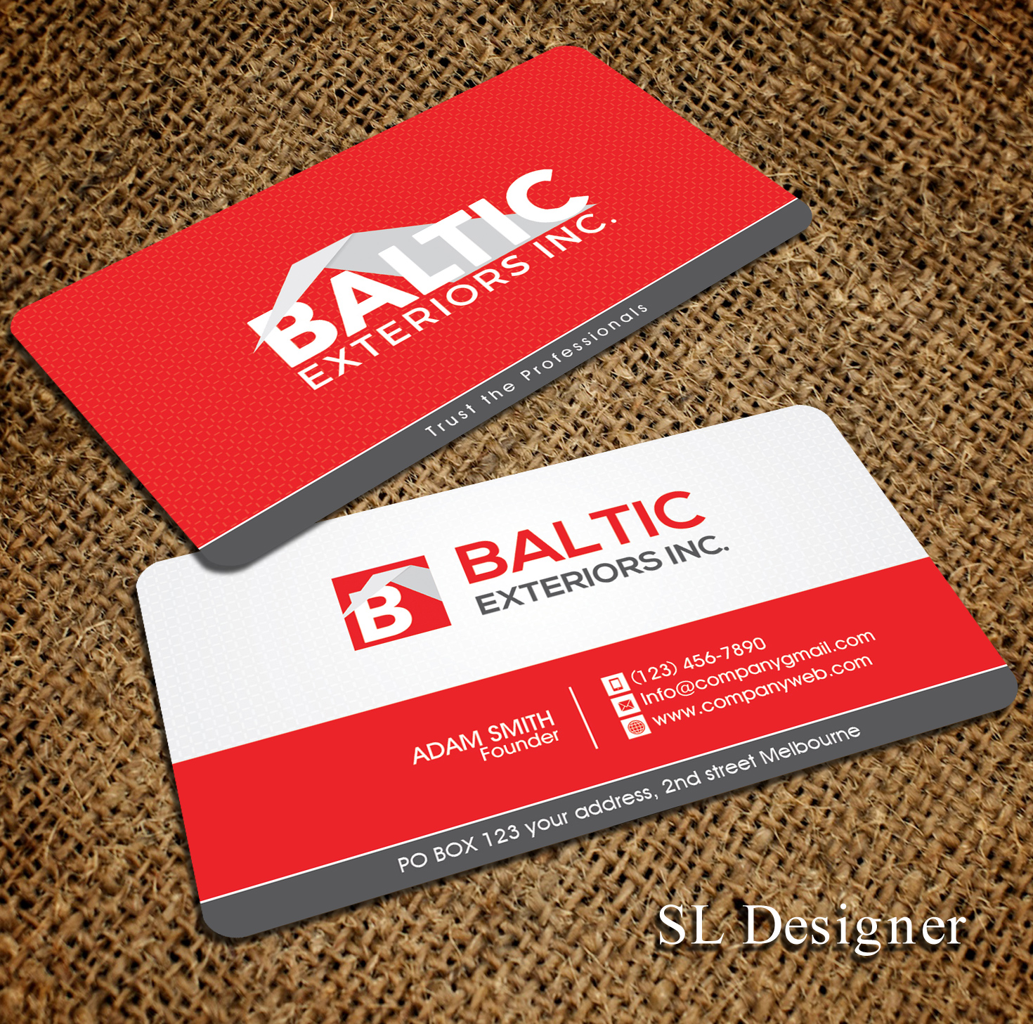 Business Card Design by SL Designer for Baltic Exteriors | Design #17574838