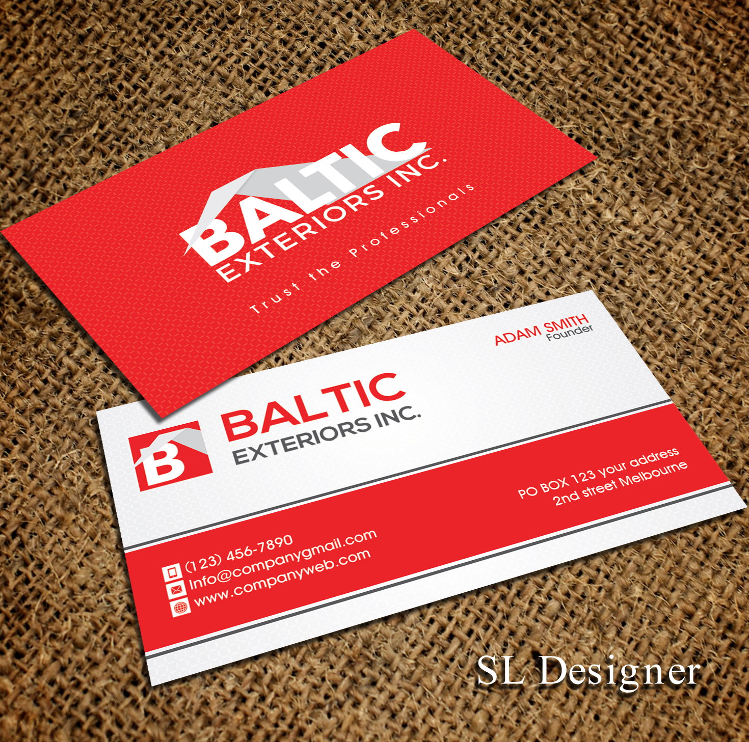 Business Card Design by SL Designer for Baltic Exteriors | Design #17574839
