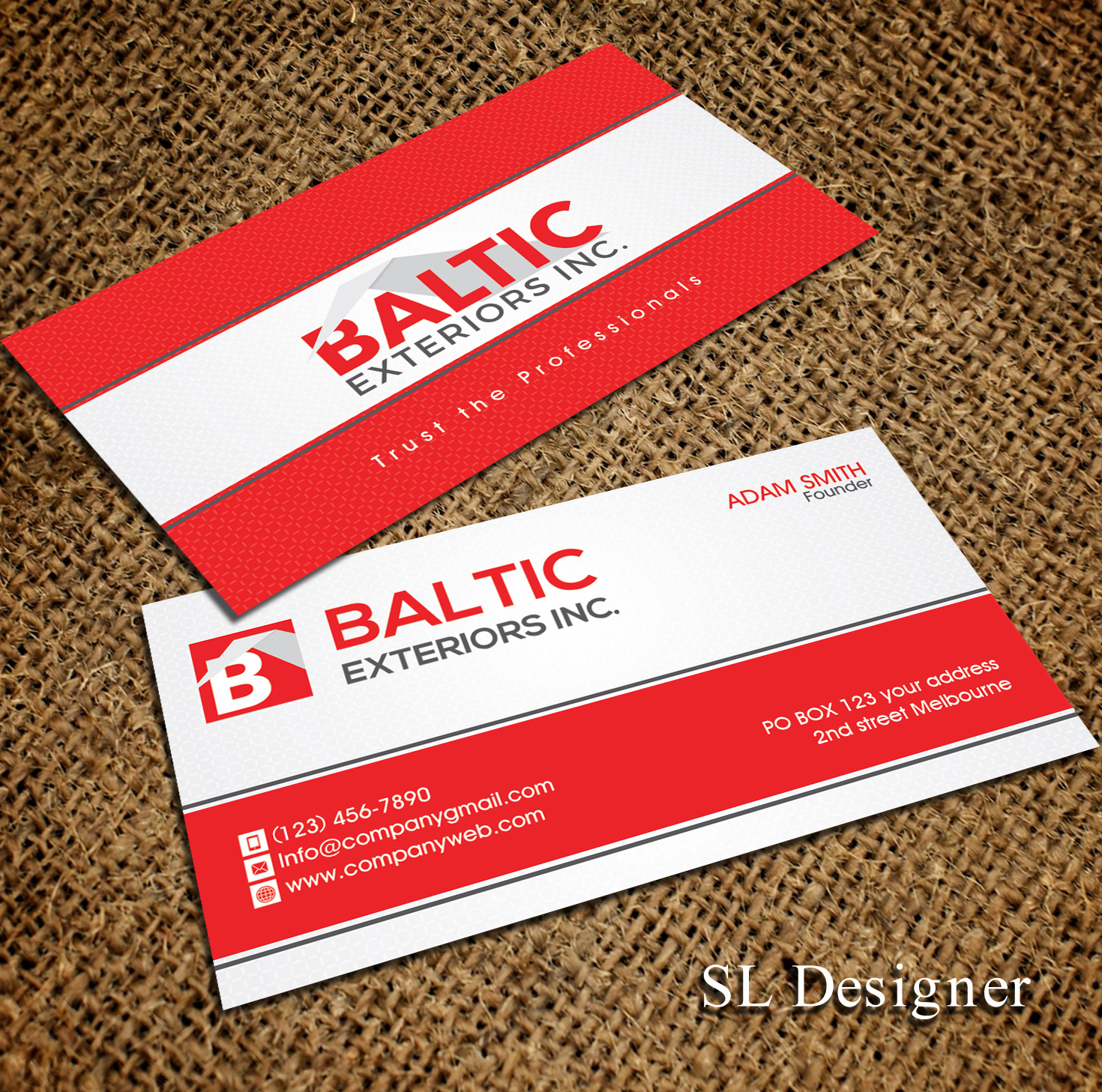 Business Card Design by SL Designer for Baltic Exteriors | Design #17574840