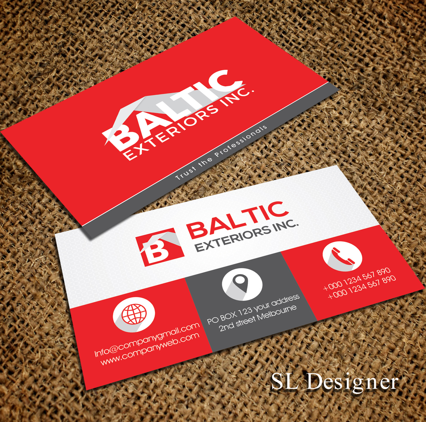 Diseño de Tarjeta de Presentación por SL Designer para Baltic Exteriors | Diseño #17574852