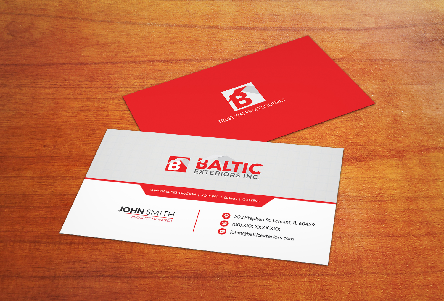 Business Card Design by Mime Artworks for Baltic Exteriors | Design #17569989