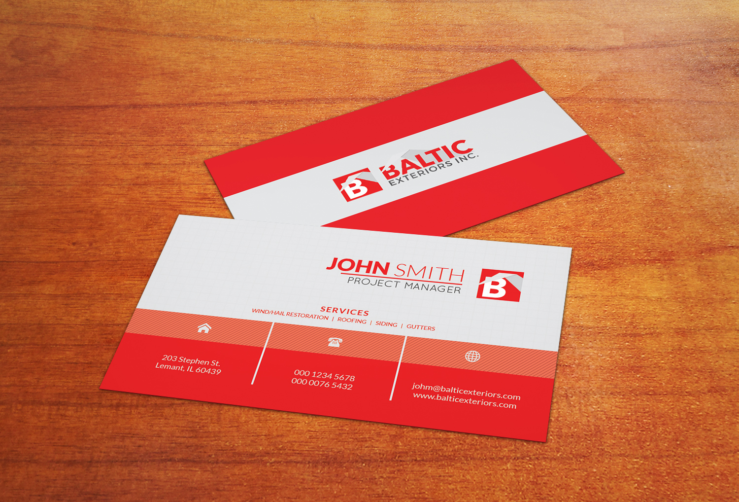 Business Card Design by Mime Artworks for Baltic Exteriors | Design #17588477