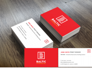 Business Card Design by Clarissa Pessoa for Baltic Exteriors | Design: #17570092