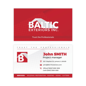 Design de Carte de Visite par NewTone Agency pour Baltic Exteriors | Design #17572204
