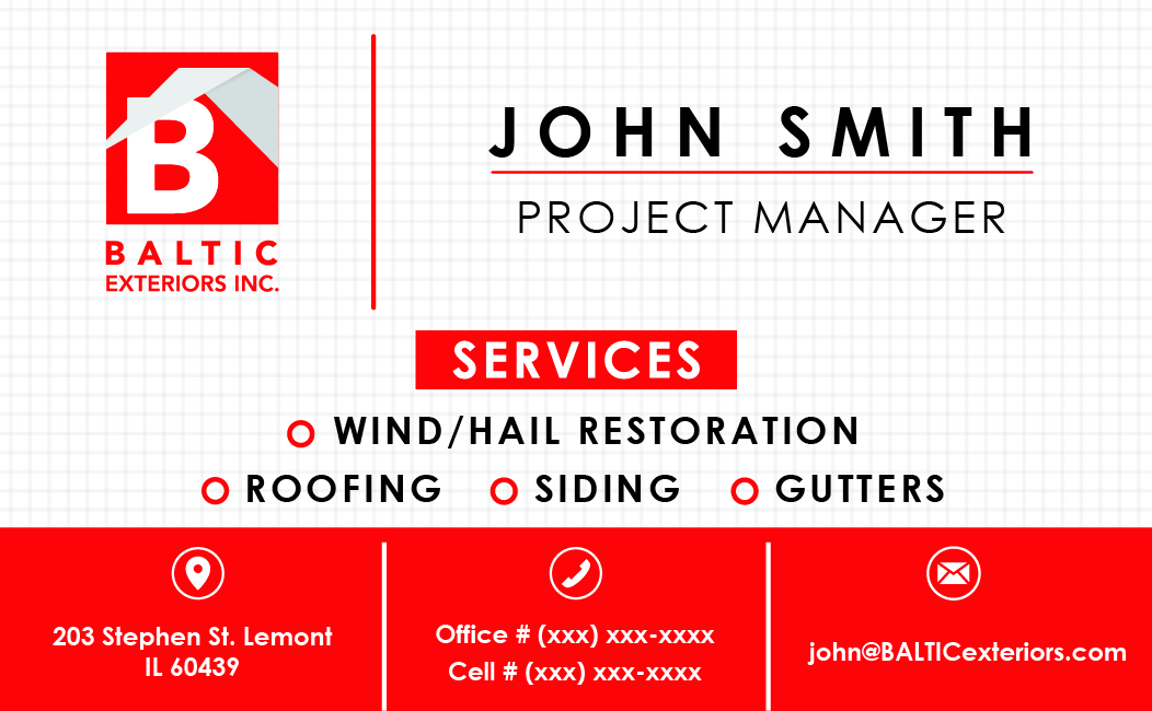 Business Card Design by Aissam Galili for Baltic Exteriors | Design #17572267