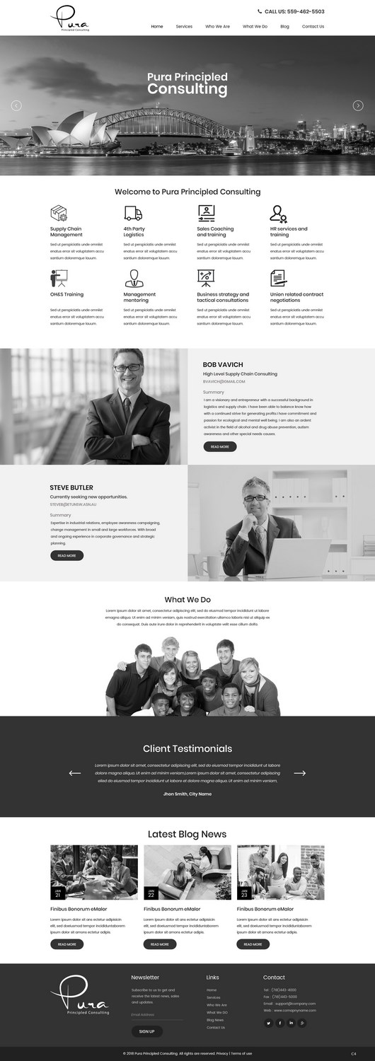 Web Design by pb for Pura Principled Consulting Pty. Ltd. | Design #17614748