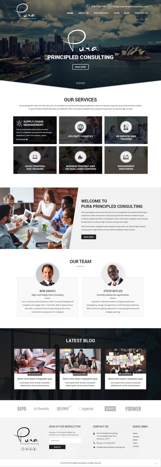 Web Design par pb pour Pura Principled Consulting Pty. Ltd. | Design #17614754