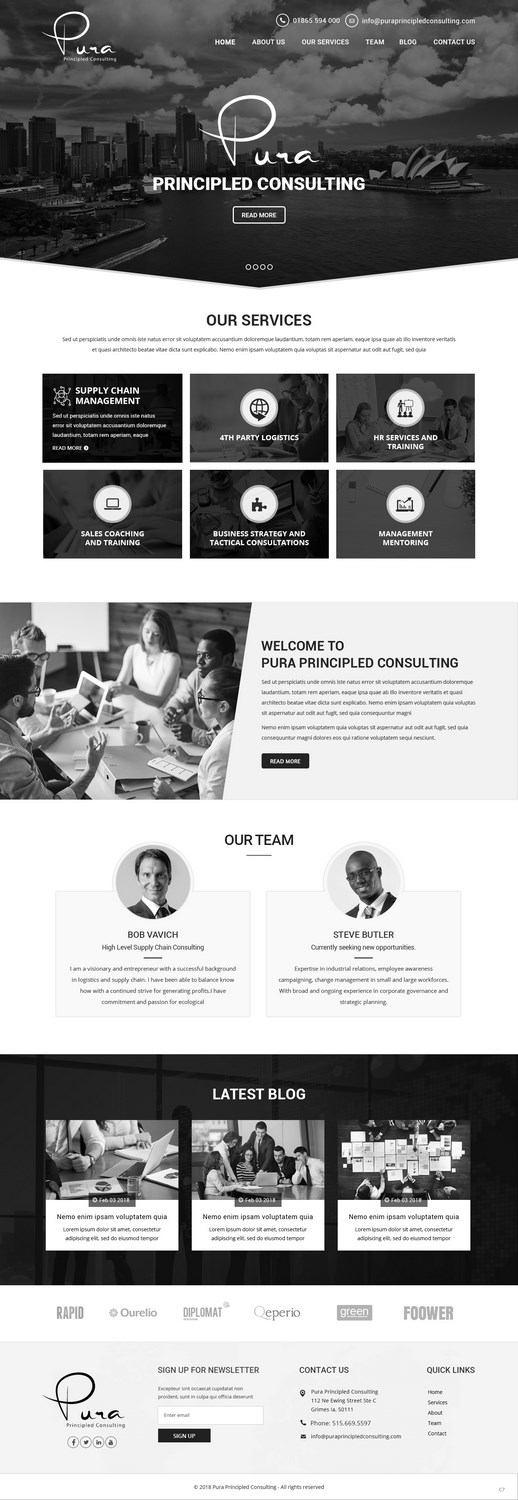 Web Design by pb for Pura Principled Consulting Pty. Ltd. | Design #17614756
