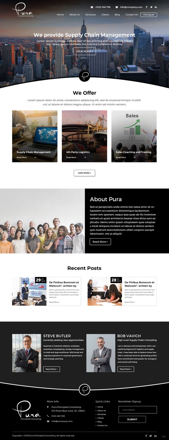 Web Design by pb for Pura Principled Consulting Pty. Ltd. | Design #17614763