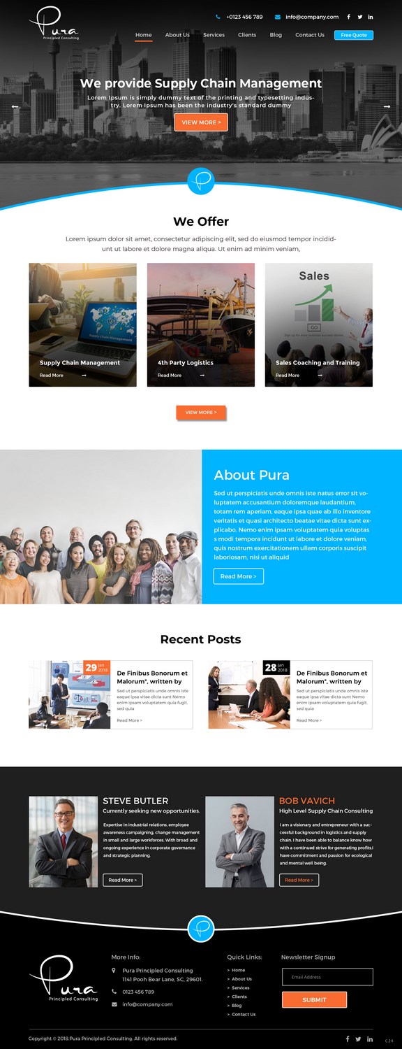 Web Design by pb for Pura Principled Consulting Pty. Ltd. | Design #17636194
