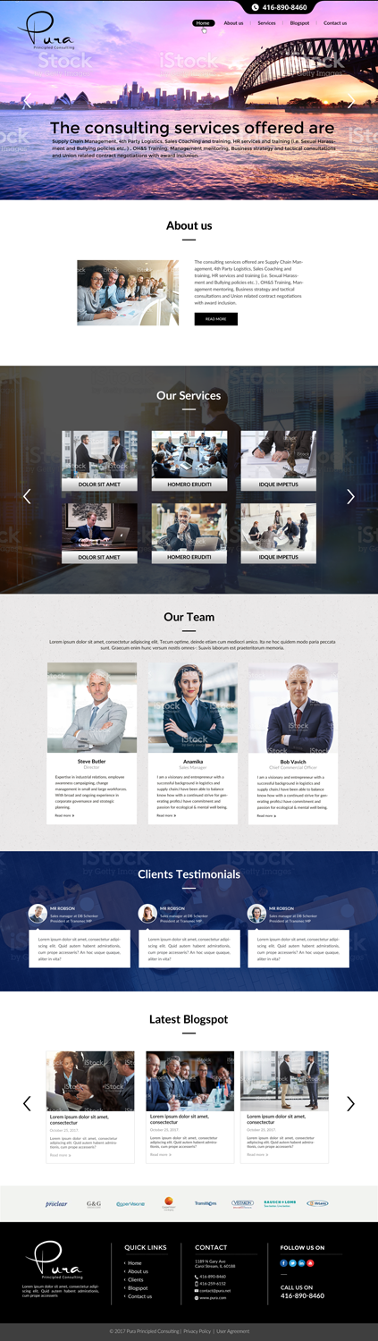 Web Design by chandrayaan.creative for Pura Principled Consulting Pty. Ltd. | Design #17633473