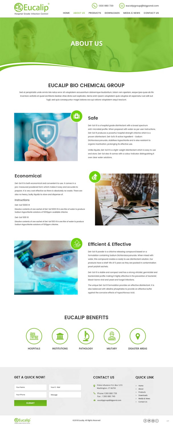 Web Design by pb for Eucalip Bio Chemical Group Pty Ltd | Design #17741494
