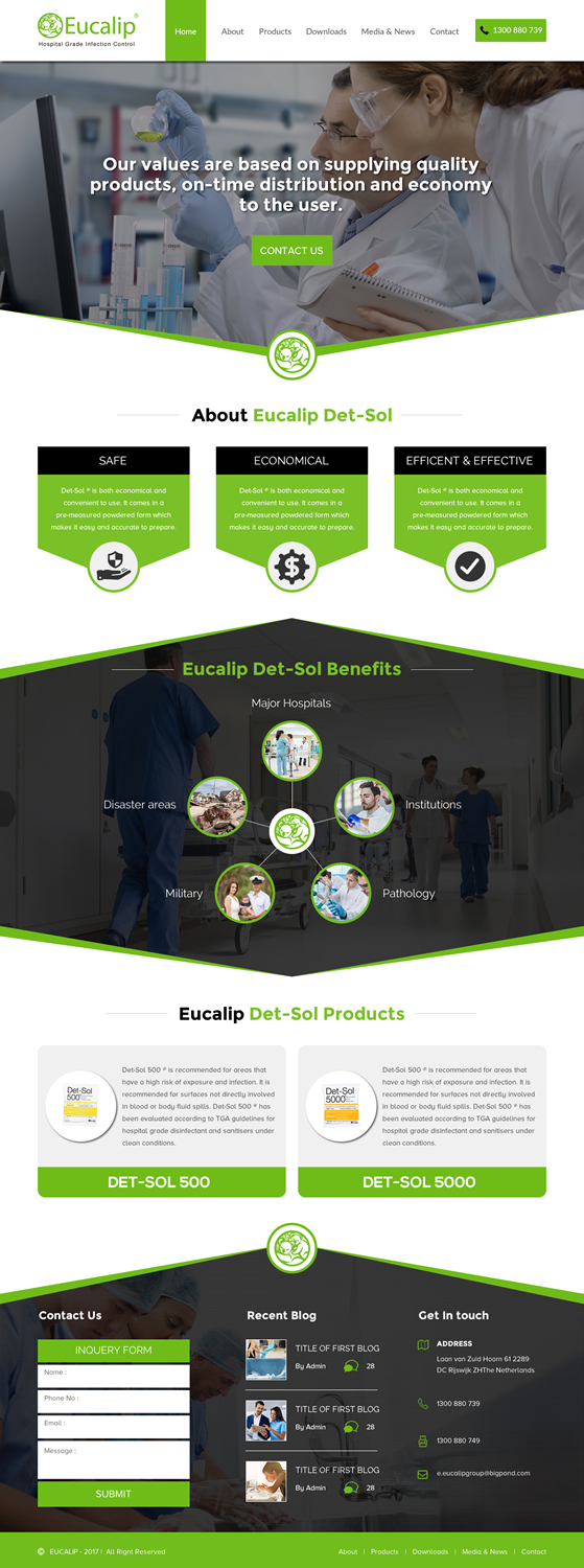 Web Design by rightway for Eucalip Bio Chemical Group Pty Ltd | Design #17611848