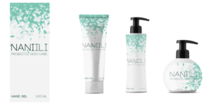 Labels for probiotic care products as Body Cream, Shower gel, Hand soap, ....