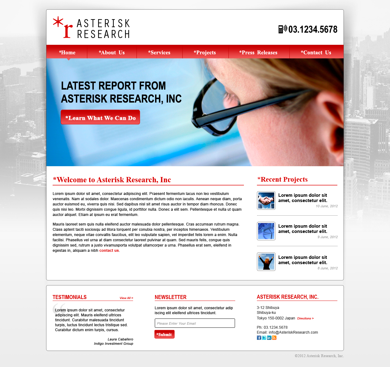 Wordpress Design by MIND for Asterisk Research | Design #828899