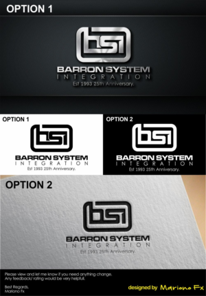 Barron System Integration, Inc.        Est 1993     25th Anniversary.  | Logo Design by Mariono Fx