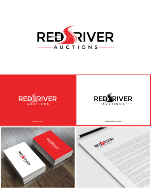 RED RIVER AUCTIONS | Logo Design by MoonFeather