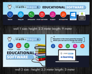 Art work for 2 large banner walls - Mathemagics rand show stand | Trade Show Booth Design by ecorokerz