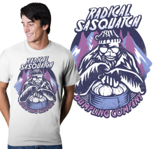 RADICAL SASQUATCH Dumpling Company T-shirt | T-Shirt-Design von krizvector