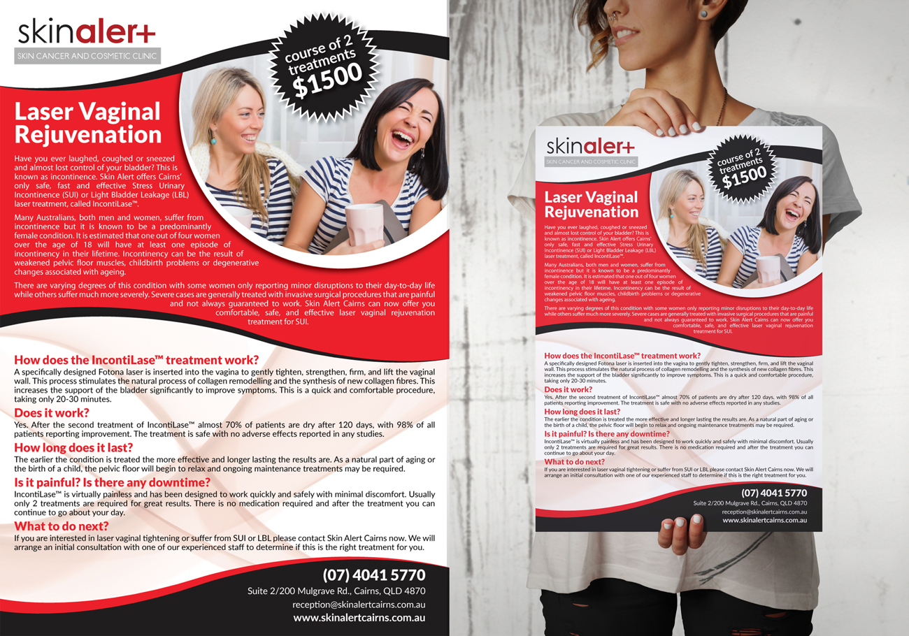 Flyer Design by Dexter Solutions for Skin Alert Cairns  | Design #17649104