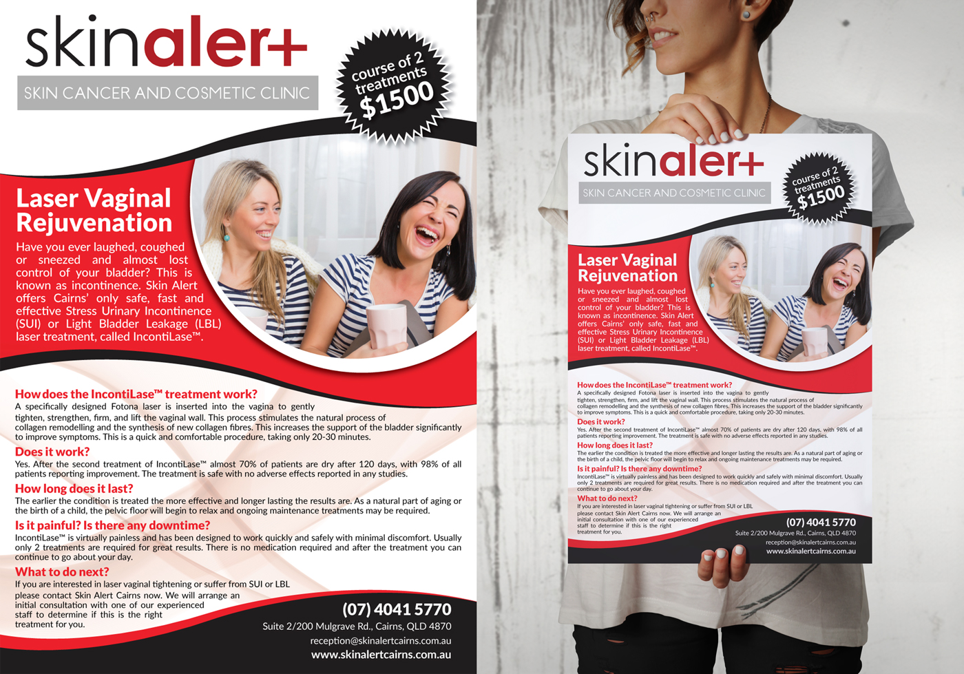 Flyer Design by Dexter Solutions for Skin Alert Cairns  | Design #17787363