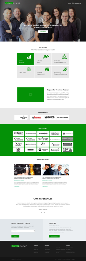 CleverClicks (1 page) homepage re-design | Web Design by lemosys infotech