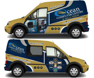 Ford Van Wrap For a Computer Repair/Sales and Signage Shop | Car Wrap Design by The Faisal