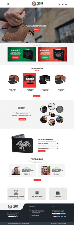 GUARANTEED PAY: Fresh website needed for Funky Wallet eCommerce Store | Web Design by bdesigner9