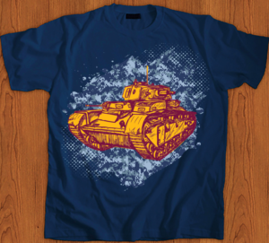 t-shirt design with camo background with fighter jet or tank feature | T-Shirt-Design von creative gravity