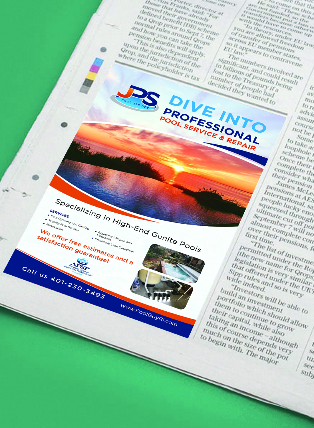 Newspaper Ad Design by debdesign for JPS POOL SERVICE | Design #20572030