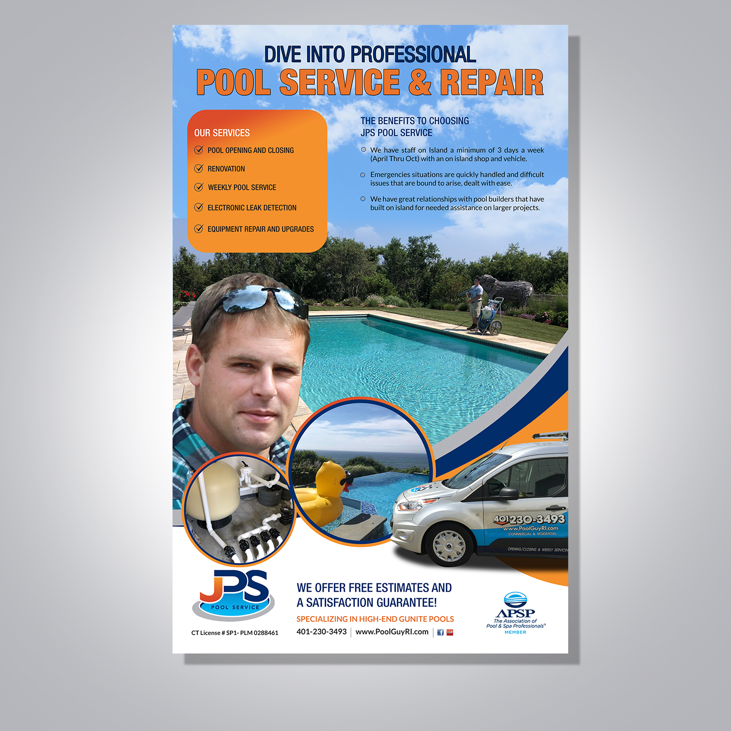 Zeitungsanzeige-Design von Deepak_9_Malhotra für JPS POOL SERVICE | Design #20624046