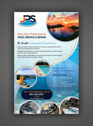 Diseño de Anuncio de Prensa por ecorokerz para JPS POOL SERVICE | Diseño #20564977