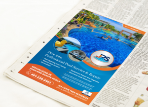 Diseño de Anuncio de Prensa por ecorokerz para JPS POOL SERVICE | Diseño: #20573130