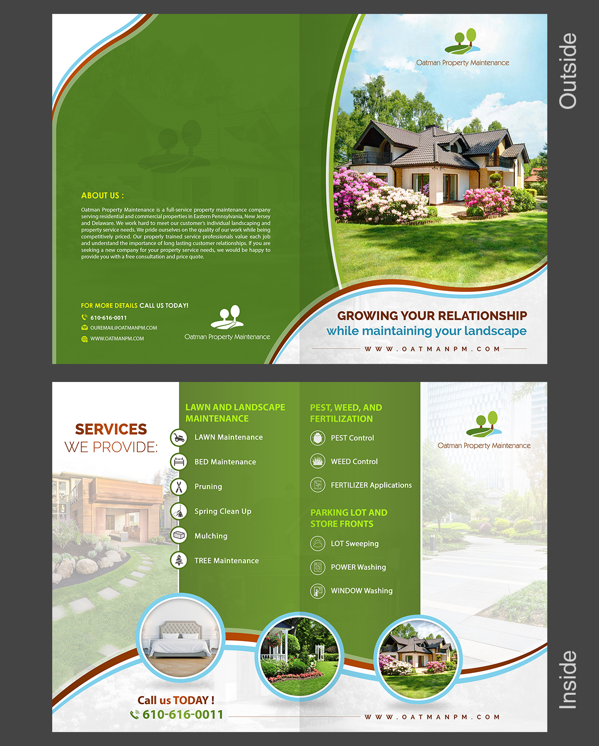 bold colorful landscaping brochure design for a company by landscaping brochures