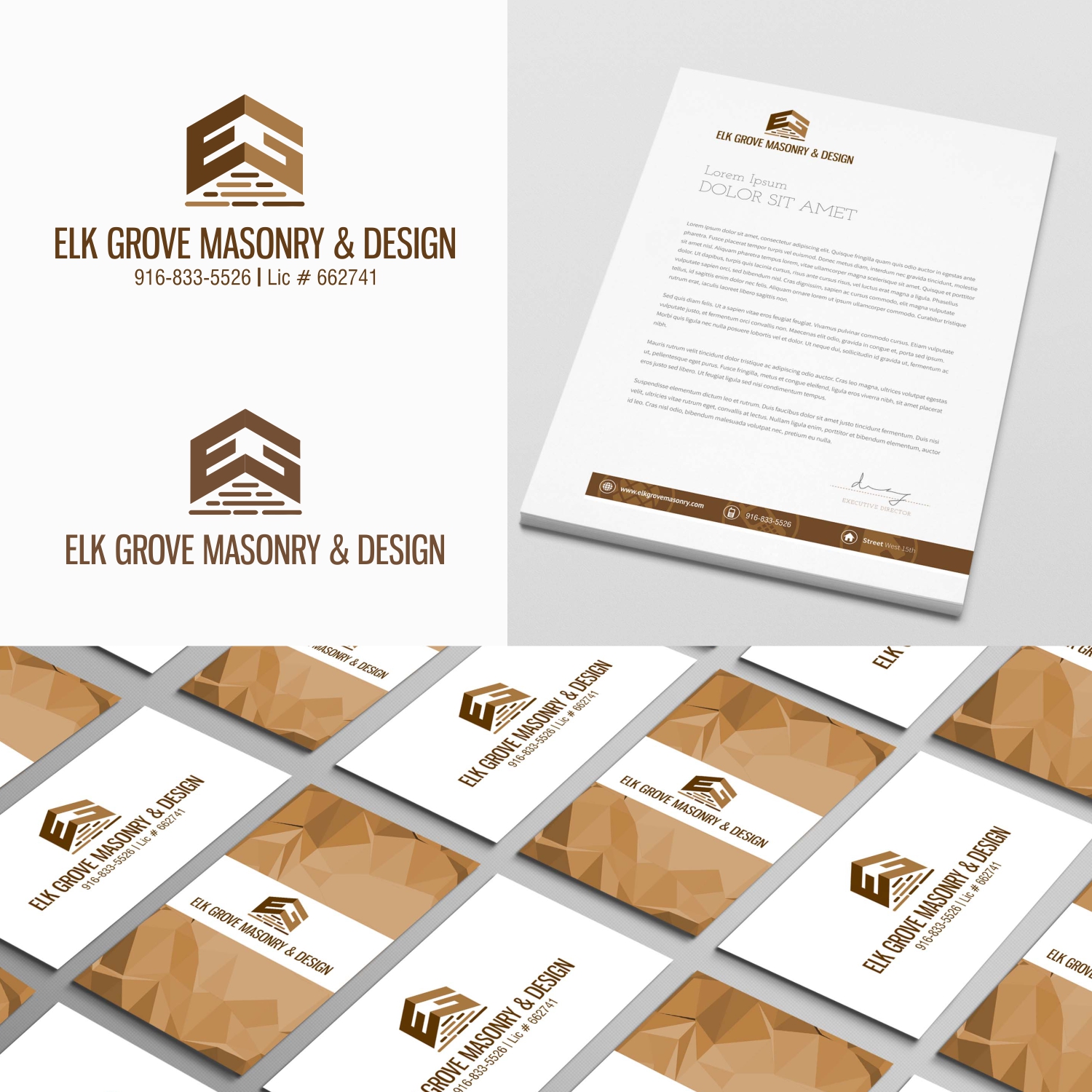 Logo Design by Anca V. for Elk Grove Masonry & Design, Inc. | Design #17682344