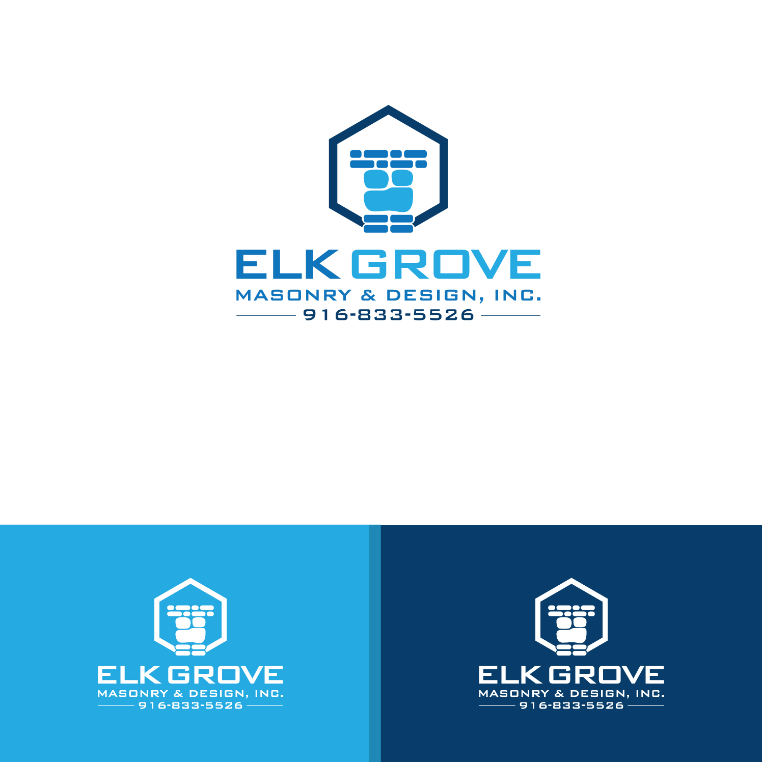 Logo Design by Deziners Zone for Elk Grove Masonry & Design, Inc. | Design #17641716