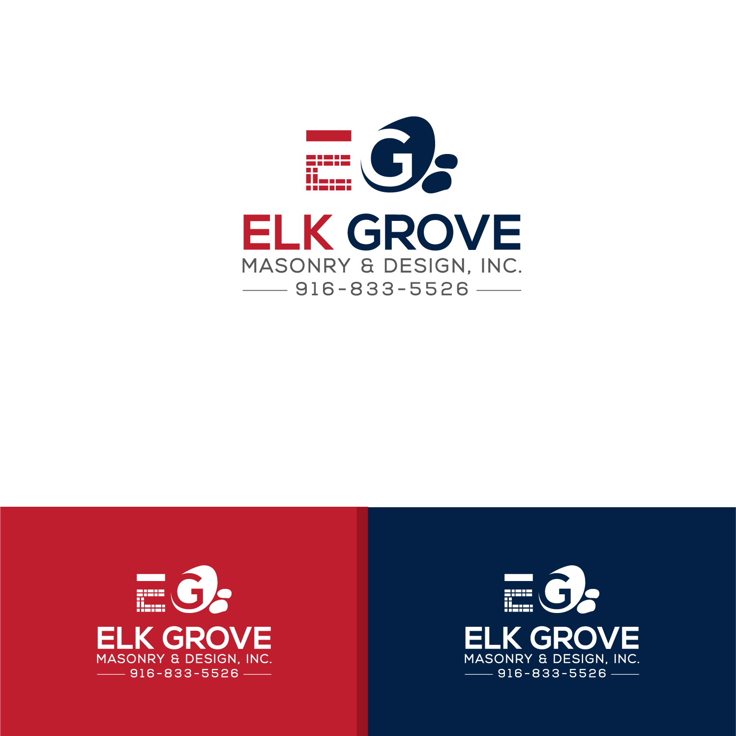 Logo Design by Deziners Zone for Elk Grove Masonry & Design, Inc. | Design #17641791