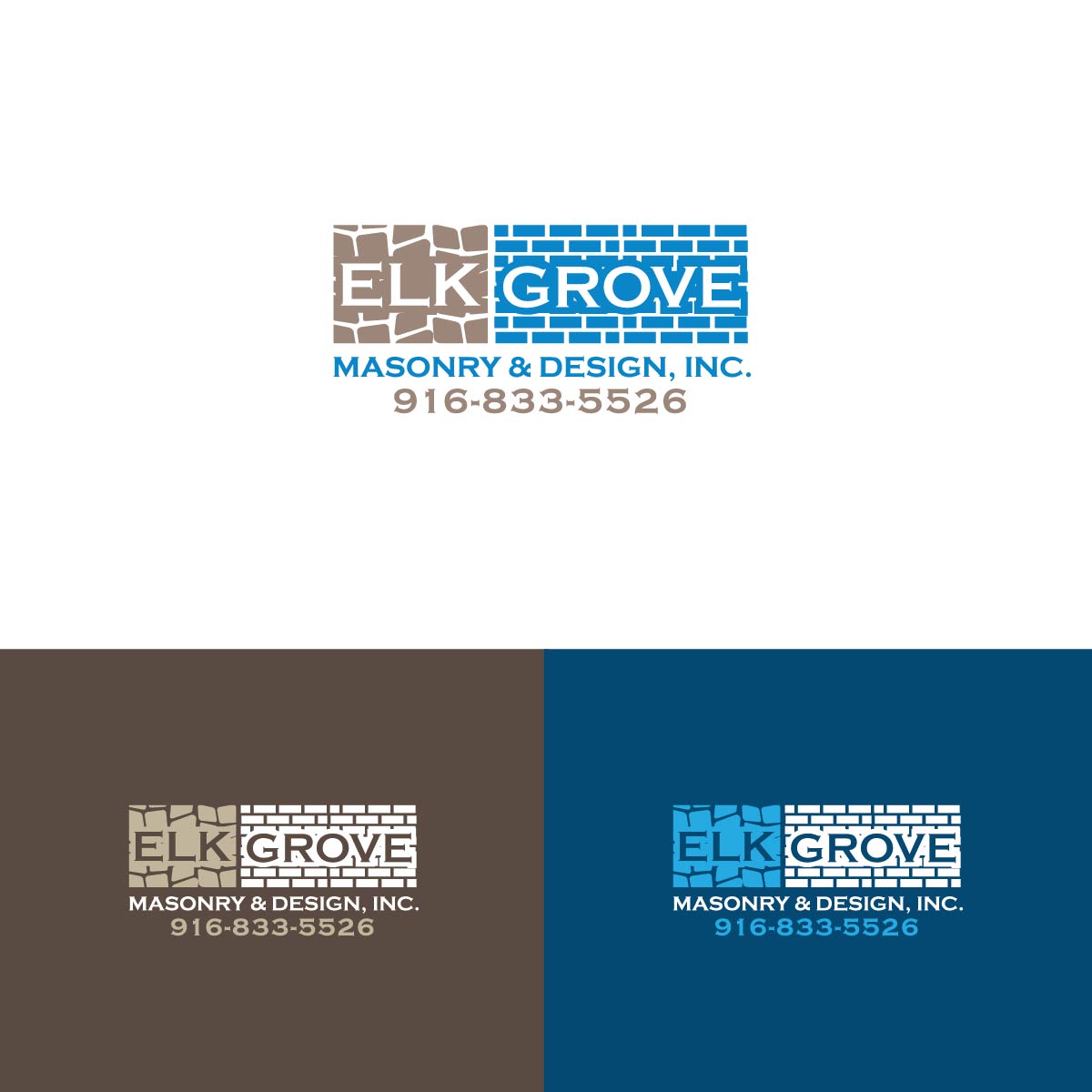Logo Design by Deziners Zone for Elk Grove Masonry & Design, Inc. | Design #17641812