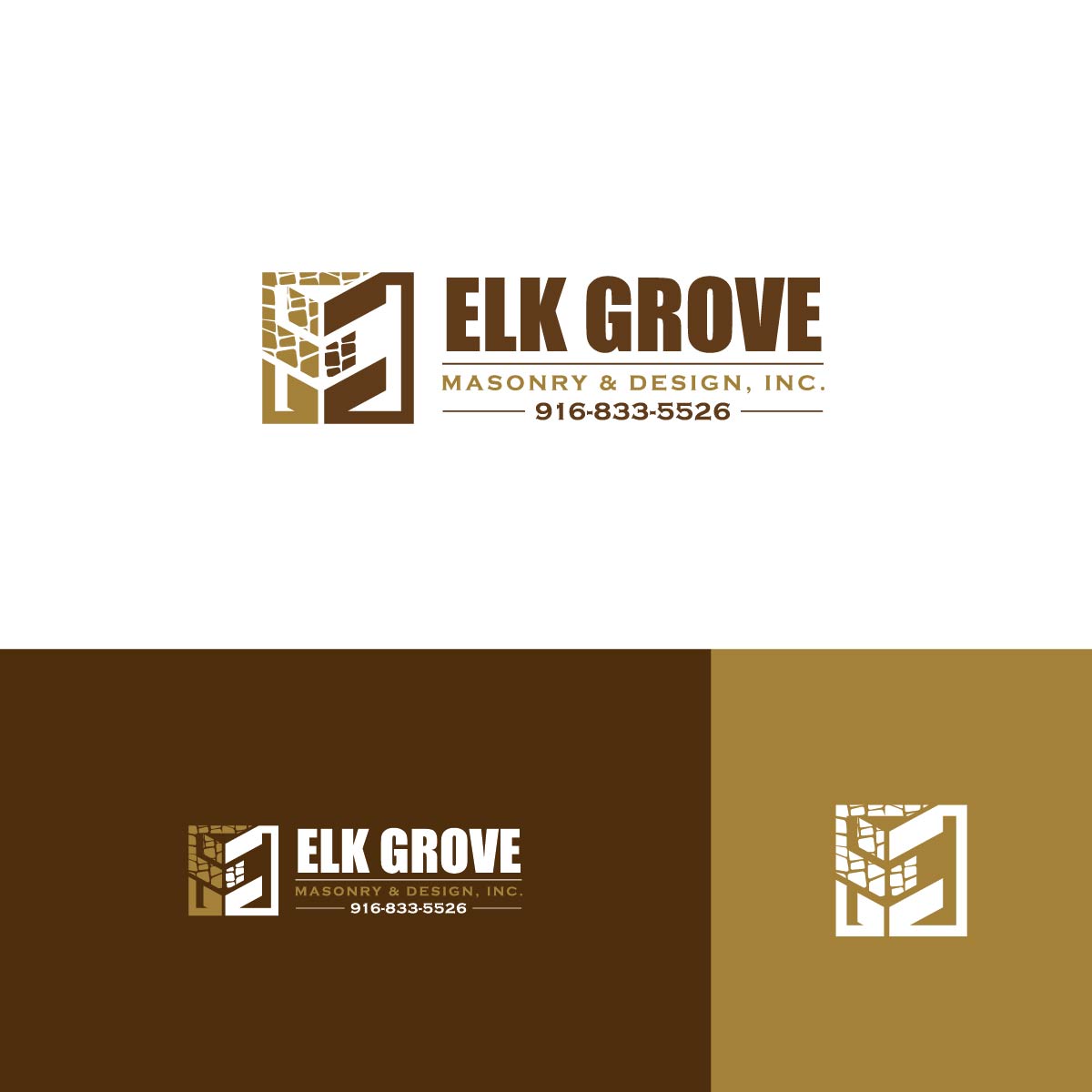 Logo Design by Deziners Zone for Elk Grove Masonry & Design, Inc. | Design #17648426