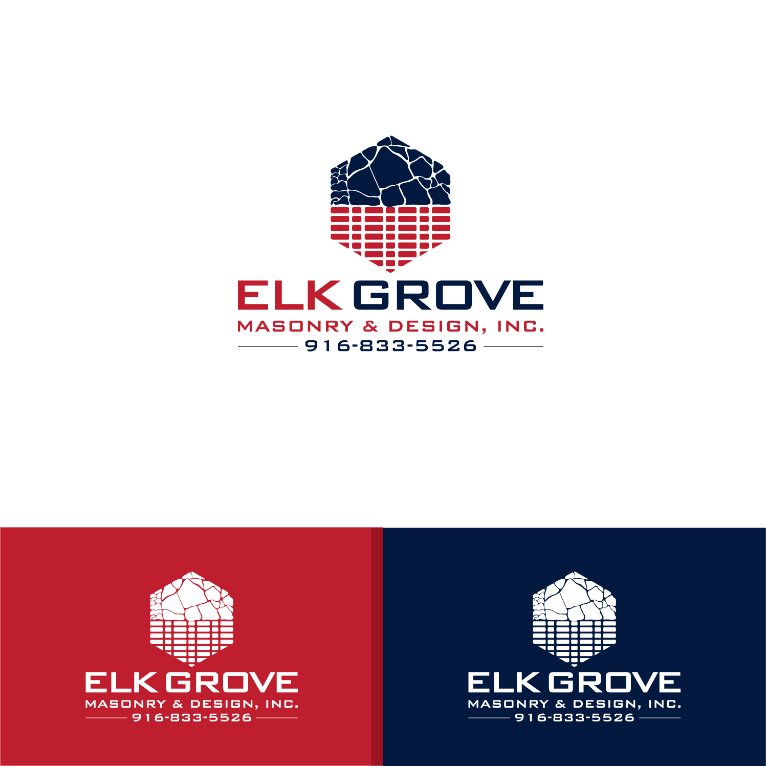 Logo Design by Deziners Zone for Elk Grove Masonry & Design, Inc. | Design #17648475