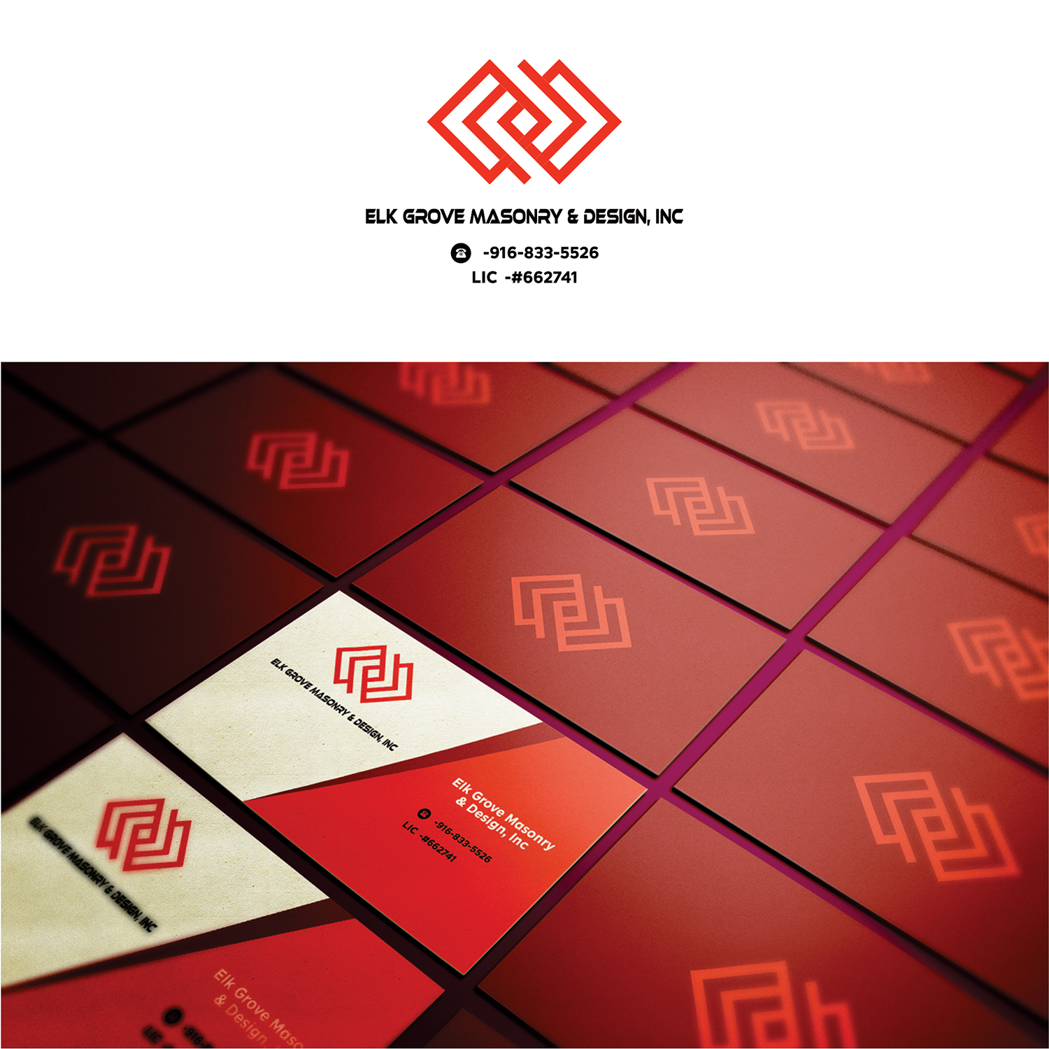 Logo Design by triadicart for Elk Grove Masonry & Design, Inc. | Design #17645524