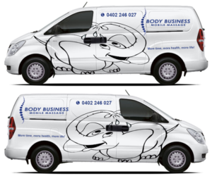 Car Wrap Design by The Faisal for Body Business Mobile massage | Design: #17666371