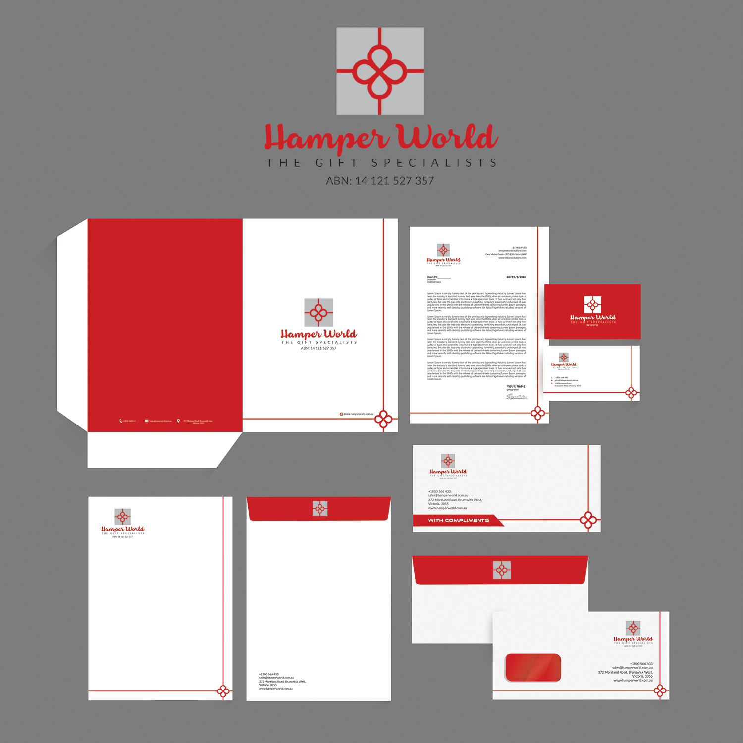 Stationery Design by bdesigner9 for Hamper World Pty Ltd | Design #17650113